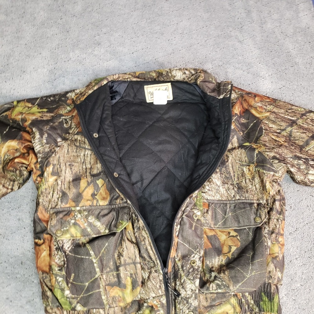 Woolrich Camo Jacket Mens L Long Sleeve Detachable Hood Mossy Oak Breakup Zip Up - Picture 3 of 12
